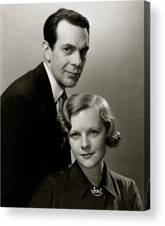 Actor Acrylic Print featuring the photograph Portrait Of Raymond Massey And Adrianne Allen by Edward Steichen
