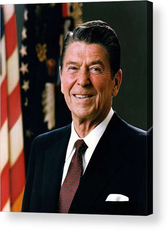 Ronald Reagan Acrylic Print featuring the photograph President Ronald Reagan by Mountain Dreams