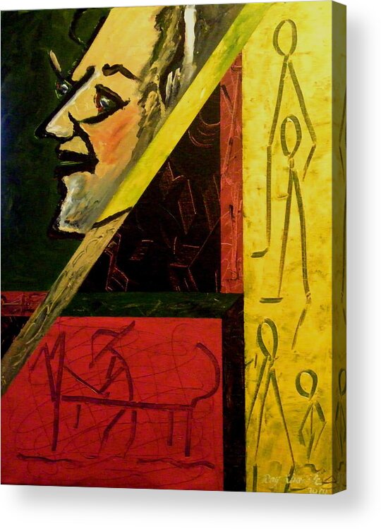 Primitive Art Acrylic Print featuring the painting Primitive Art by Ray Khalife