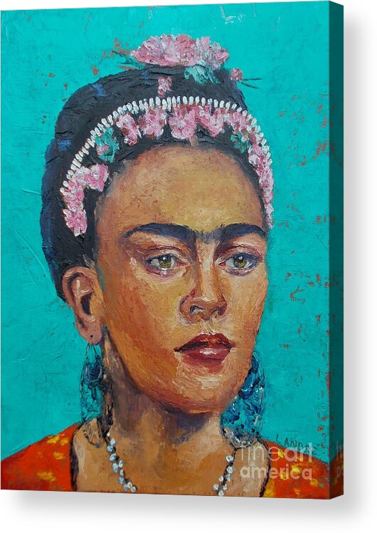 Woman Acrylic Print featuring the painting Princess Frida by Lilibeth Andre