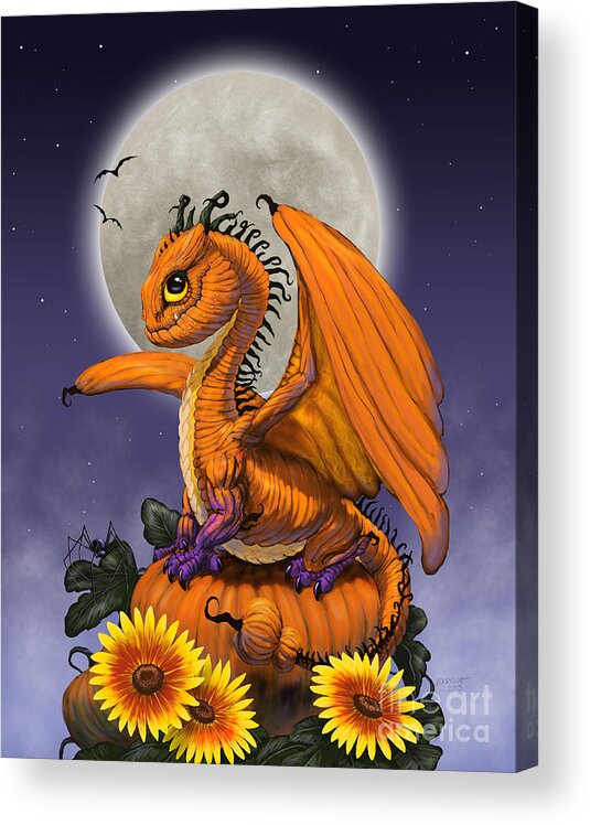 Pumpkin Acrylic Print featuring the digital art Pumpkin Dragon by Stanley Morrison