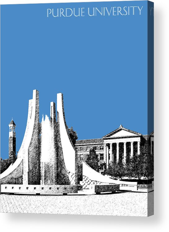 University Acrylic Print featuring the digital art Purdue University 2 - Engineering Fountain - Slate by DB Artist