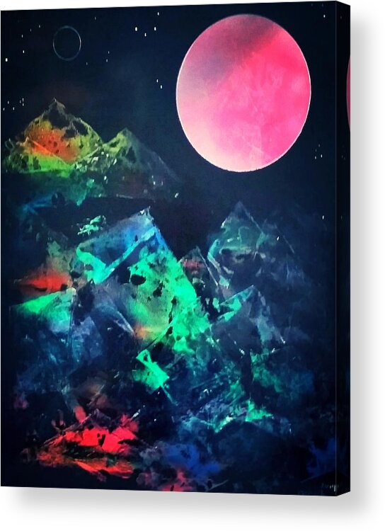 Outer Space Acrylic Print featuring the painting Pyramids Of The Universe by Gerry Smith