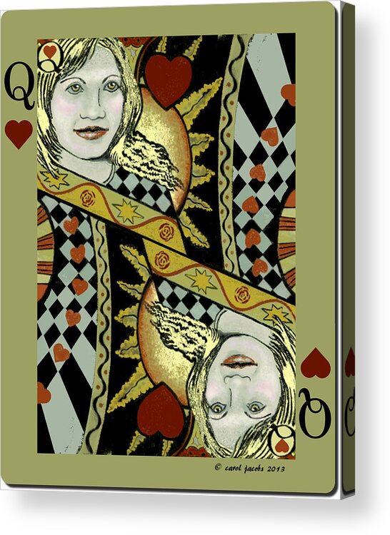 Queen Acrylic Print featuring the painting Queen's Card II by Carol Jacobs