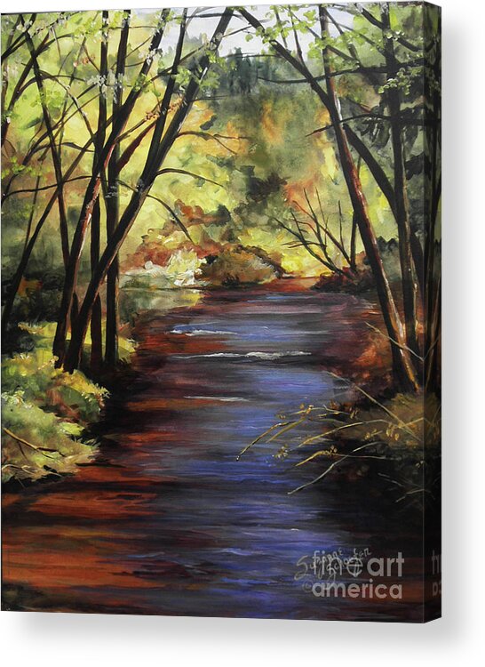 Creek Acrylic Print featuring the painting Quiet Retreat by Suzanne Schaefer