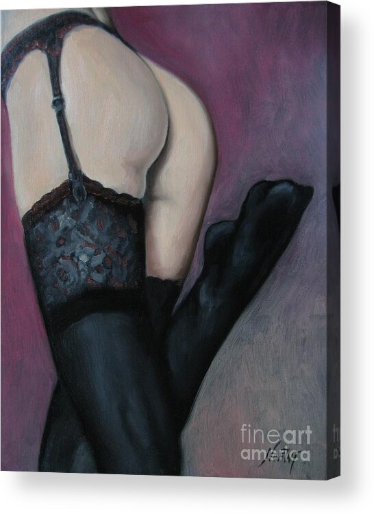 Noewi Acrylic Print featuring the painting Racy Lacy by Jindra Noewi