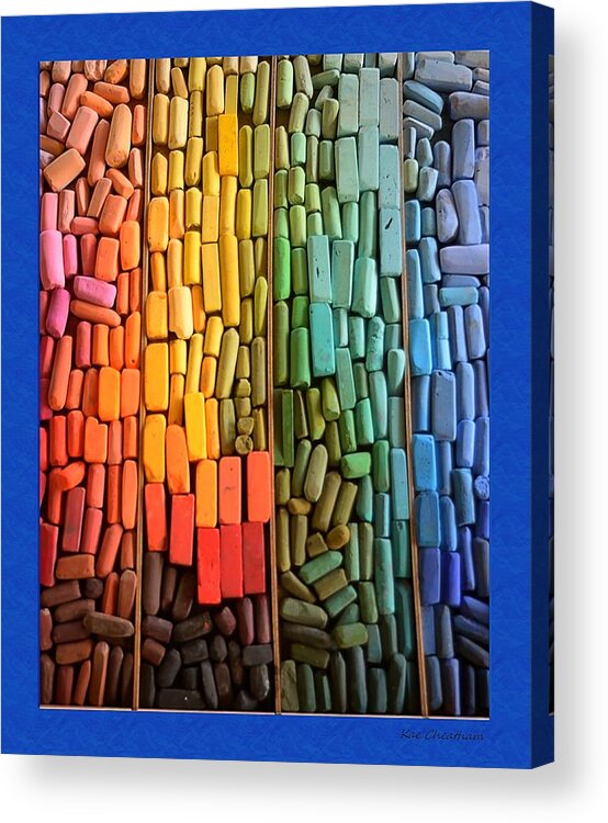 Chalk Acrylic Print featuring the photograph Rainbow of Pastel Chalk by Kae Cheatham