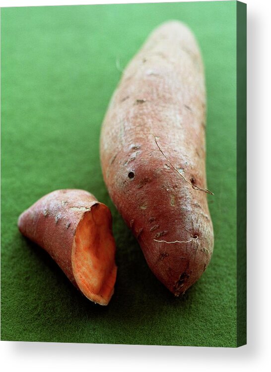 Fruits Acrylic Print featuring the photograph Raw Sweet Potatoes by Romulo Yanes