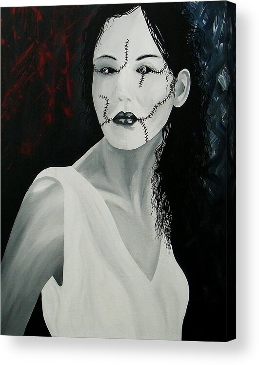 zombie Dolls Acrylic Print featuring the painting Rebbekah by Aarron Laidig