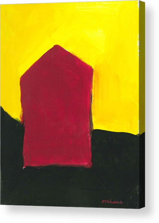 Landscape Acrylic Print featuring the painting Red ArtHouse by Carrie MaKenna