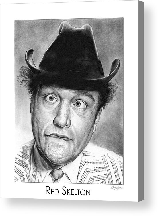 Red Skelton Acrylic Print featuring the drawing Red Skelton by Greg Joens