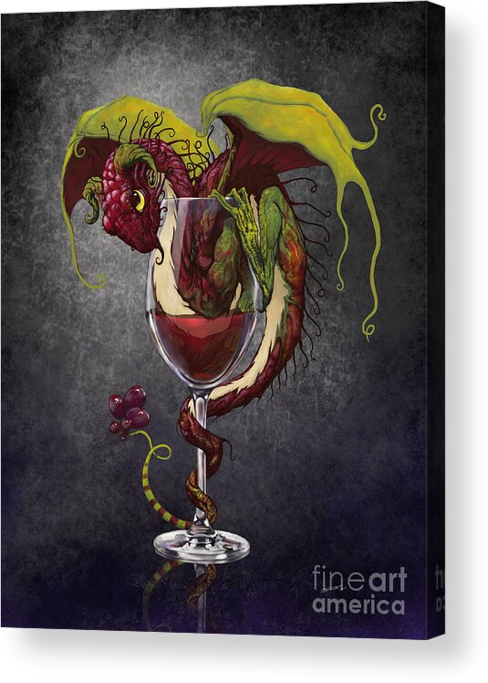 Dragon Acrylic Print featuring the digital art Red Wine Dragon by Stanley Morrison