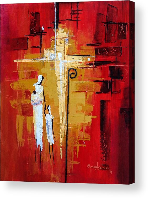 Abstract Expressionism Acrylic Print featuring the painting Redemption Path by Oyoroko Ken ochuko