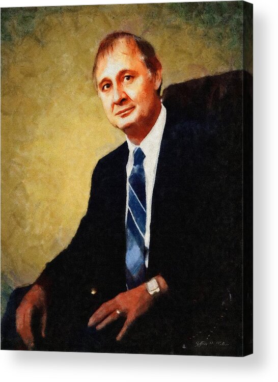 Ron Acrylic Print featuring the painting Ron Kolker by Jeffrey Kolker
