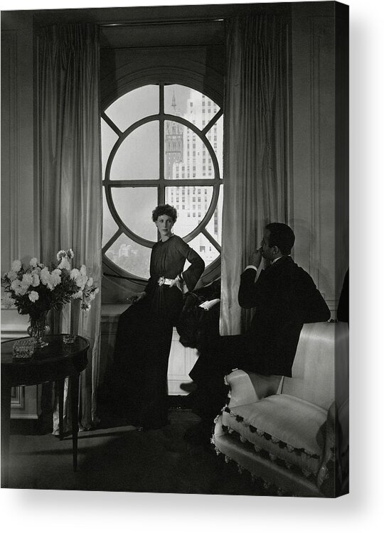 Accessories Acrylic Print featuring the photograph Rose Hobart Standing By A Window by Edward Steichen