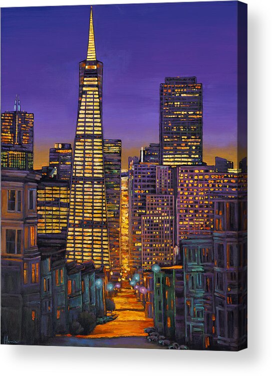 Cityscape Acrylic Print featuring the painting San Francisco by Johnathan Harris