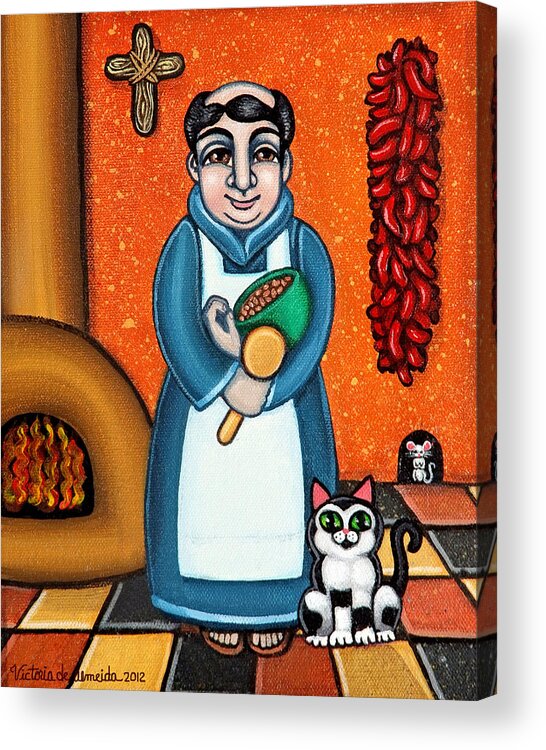 San Pascual Acrylic Print featuring the painting San Pascual and Felix by Victoria De Almeida