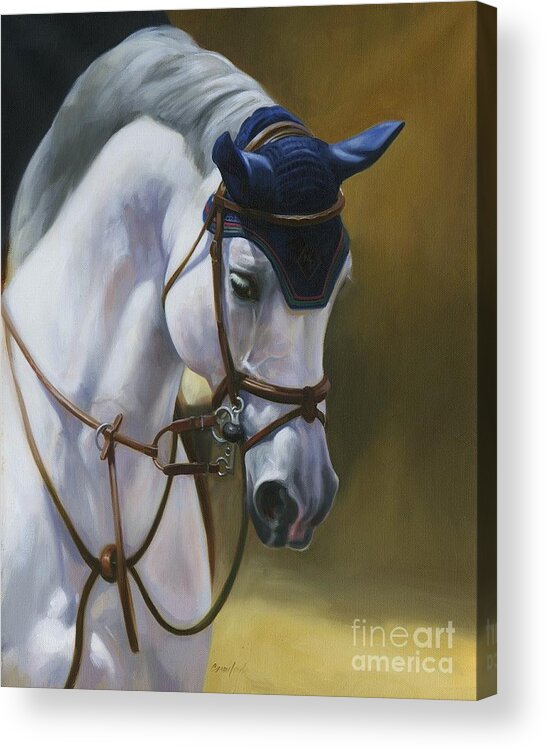 Jumper Acrylic Print featuring the painting Saratoga Jumper by Janet Crawford