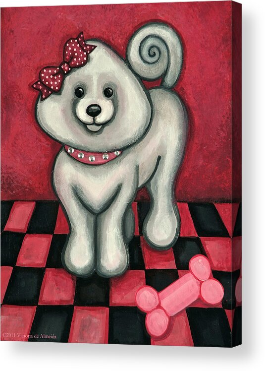 Poodle Acrylic Print featuring the painting Savannah Smiles by Victoria De Almeida