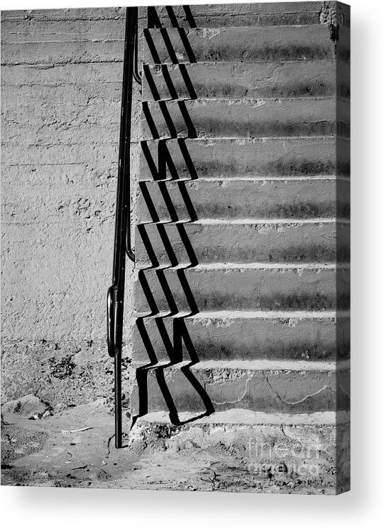 Shadow Acrylic Print featuring the photograph Sea Wall Steps by Perry Webster