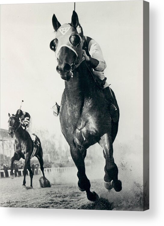 Classic Acrylic Print featuring the photograph Seabiscuit Horse Racing #3 by Retro Images Archive