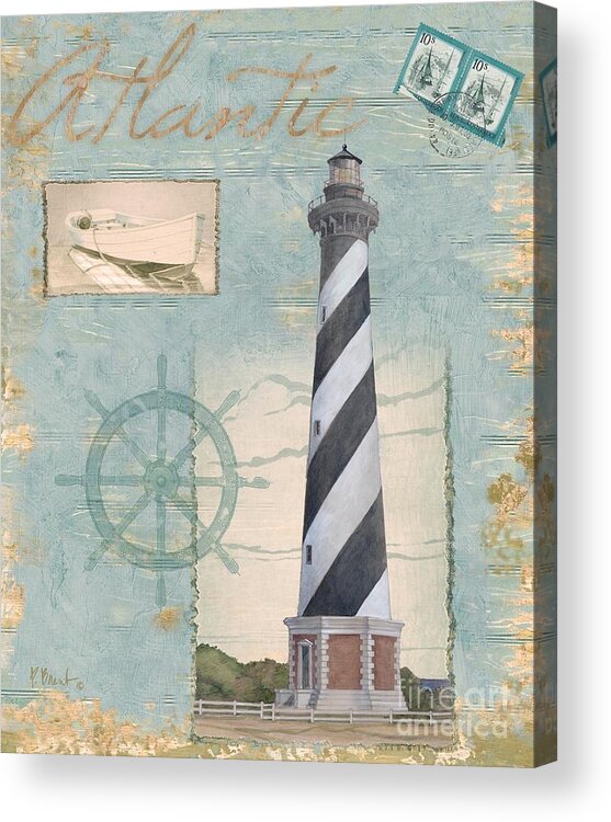 Cape Hatteras Acrylic Print featuring the painting Seacoast Lighthouse I by Paul Brent