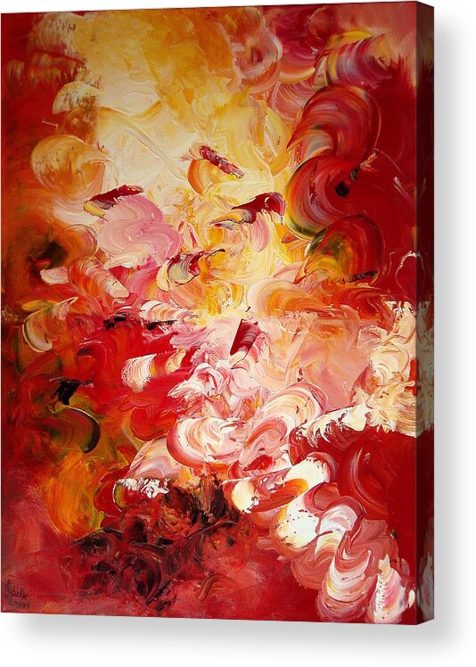 Abstract Acrylic Print featuring the painting Senteurs exquises by Isabelle Vobmann