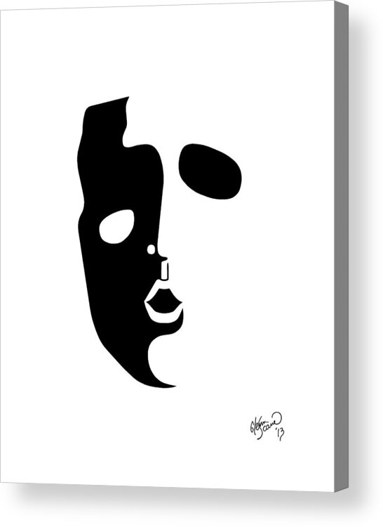 Abstract Acrylic Print featuring the drawing Shadowmask by Glenn Scano