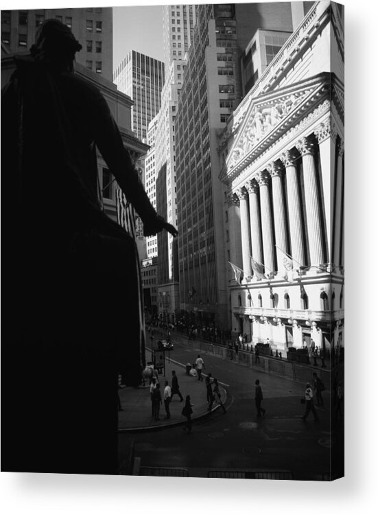 Photography Acrylic Print featuring the photograph Silhouette Of George Washington Statue by Panoramic Images