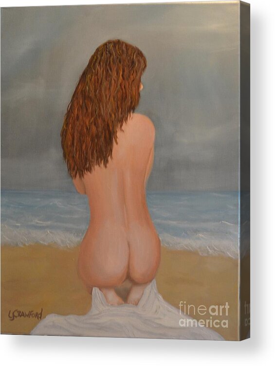Nude Acrylic Print featuring the painting Siren by Lori Jacobus-Crawford