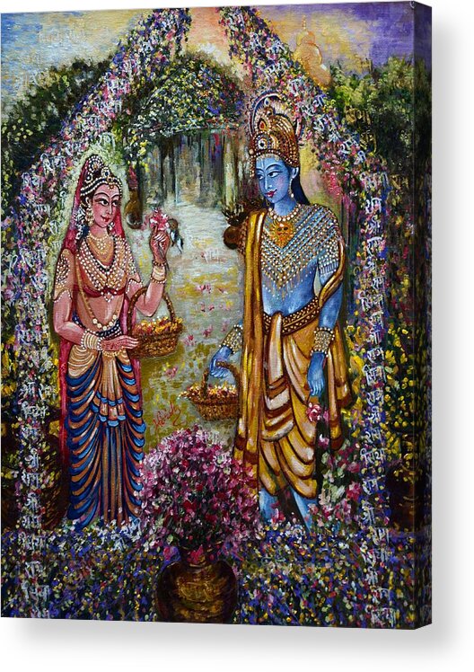 Rama Acrylic Print featuring the painting Sita Ram by Harsh Malik