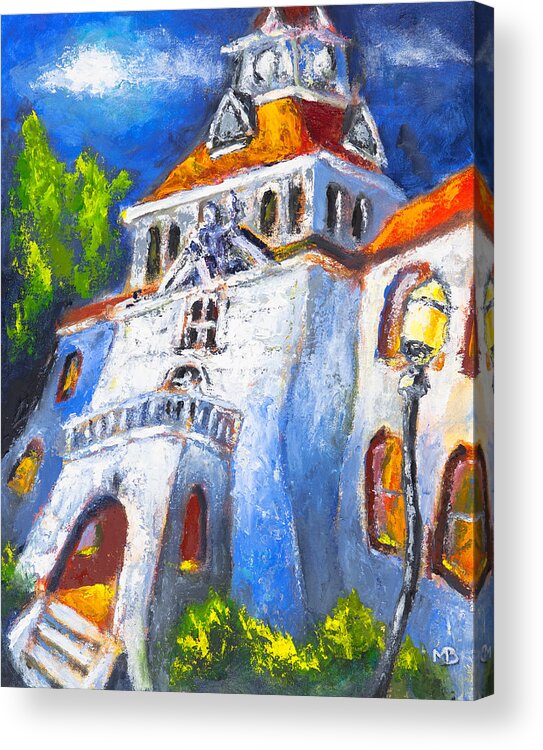 Benton County Courthouse Acrylic Print featuring the painting Sitting In Judgement by Mike Bergen