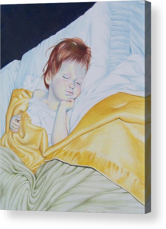 Baby Acrylic Print featuring the mixed media Sleeping beauty by Constance Drescher