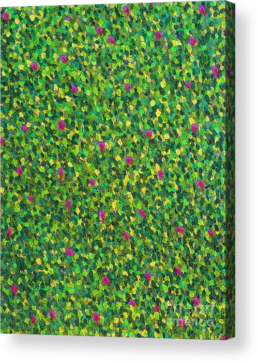 Abstract Acrylic Print featuring the painting Soft Green with Pink by Dean Triolo