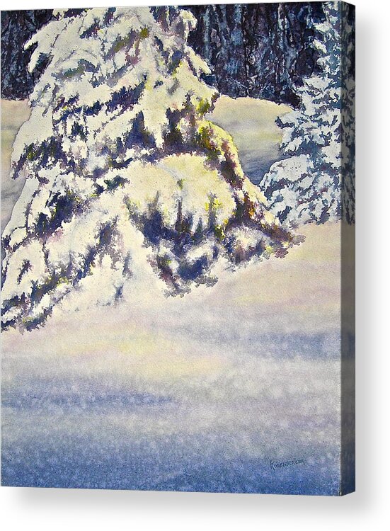 Watercolor Acrylic Print featuring the painting Softly Comes the Morning by Carolyn Rosenberger