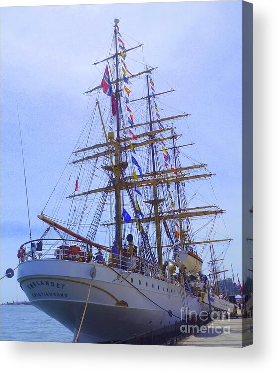 People Acrylic Print featuring the photograph SS SORLANDET Tall Ships by Lingfai Leung