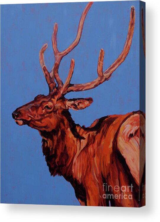 Stag Acrylic Print featuring the painting Stag by Patricia A Griffin