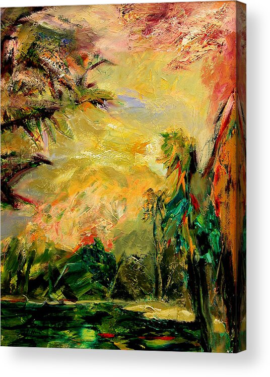 Tropical Paintings Acrylic Print featuring the painting Steamy Cove by Julianne Felton