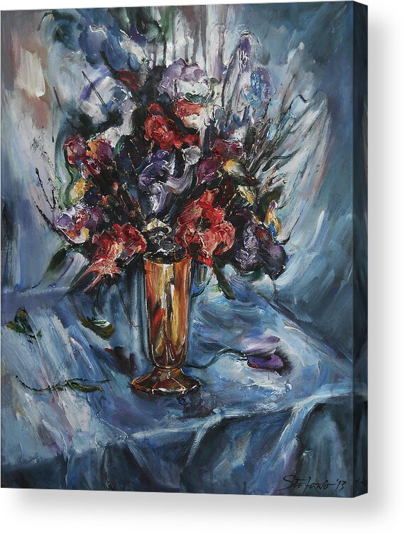 Acrylic Acrylic Print featuring the digital art Still-Life with Copper Vase by Stefano Popovski