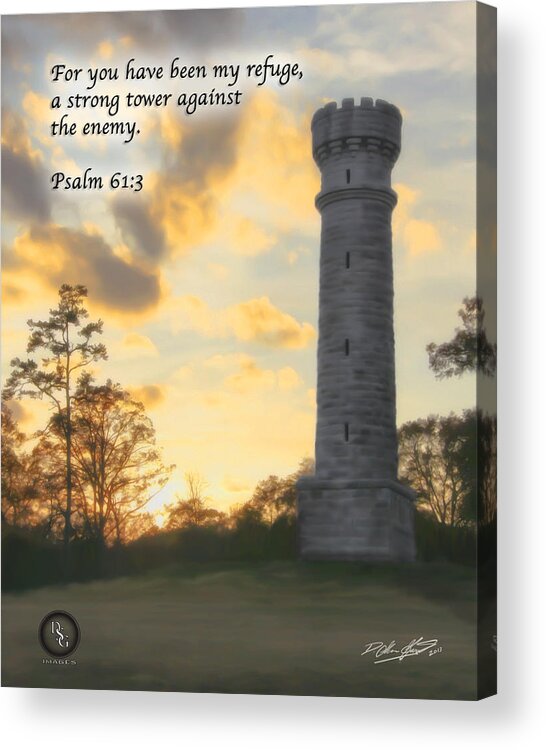 Christ Acrylic Print featuring the painting Strong Tower by Shane Garrett
