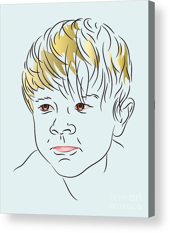 Boy Acrylic Print featuring the digital art Stubborn Boy by MM Anderson