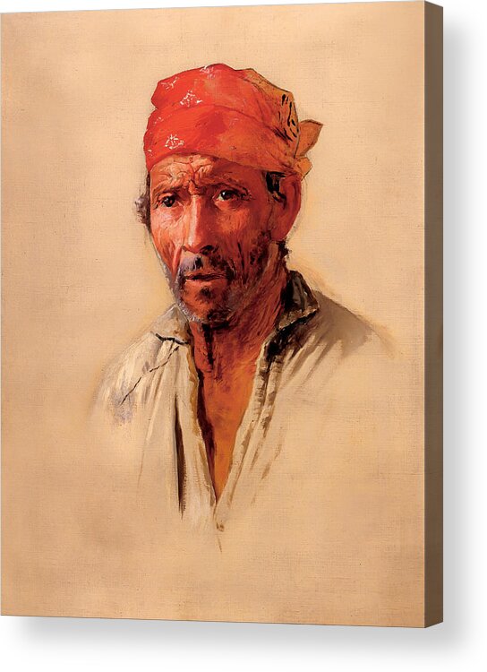 Man Acrylic Print featuring the painting Study of Caipira's Head by Mountain Dreams