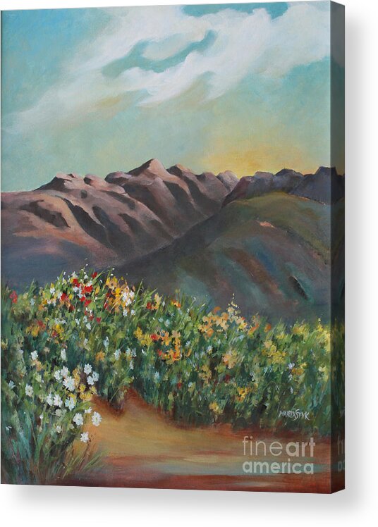 Landscape Acrylic Print featuring the painting Summer at Kananaskis by Marta Styk