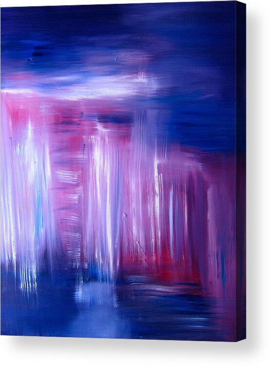 Oil Abstract Acrylic Print featuring the painting Summer Rain Abstract by Kathryn Barry