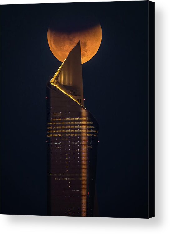 Night Acrylic Print featuring the photograph Super Blue Blood Moon by Faisal Alnomas