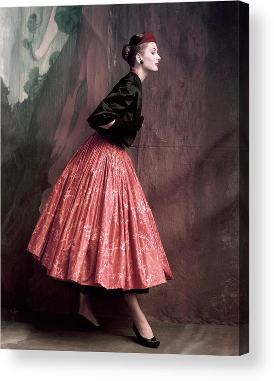Accessories Acrylic Print featuring the photograph Suzy Parker In A Givenchy Skirt by John Rawlings