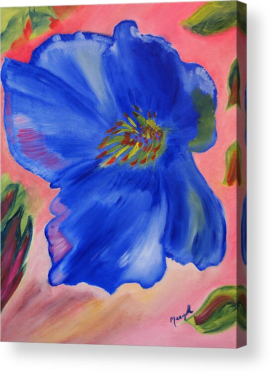 Blue Flower Acrylic Print featuring the painting Sway by Meryl Goudey