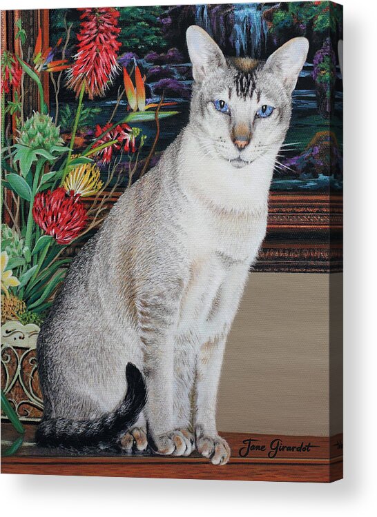 Siamese Acrylic Print featuring the painting Tava by Jane Girardot