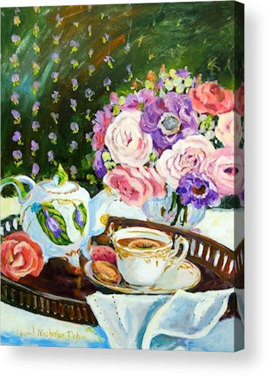 Still Life Acrylic Print featuring the painting Tea Time by Ingrid Dohm