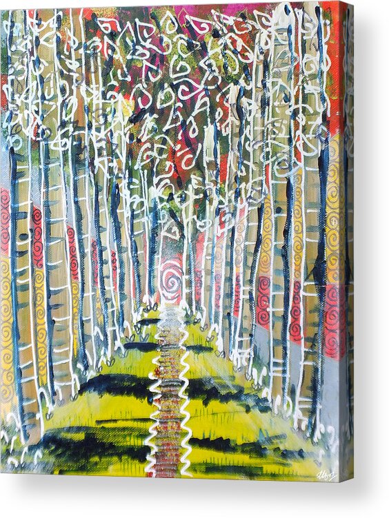 The Avenue Acrylic Print featuring the painting The Avenue by Laura Hol Art